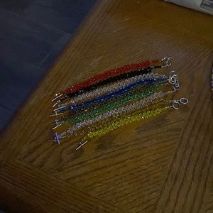 Different colors bracelets in different sizes.